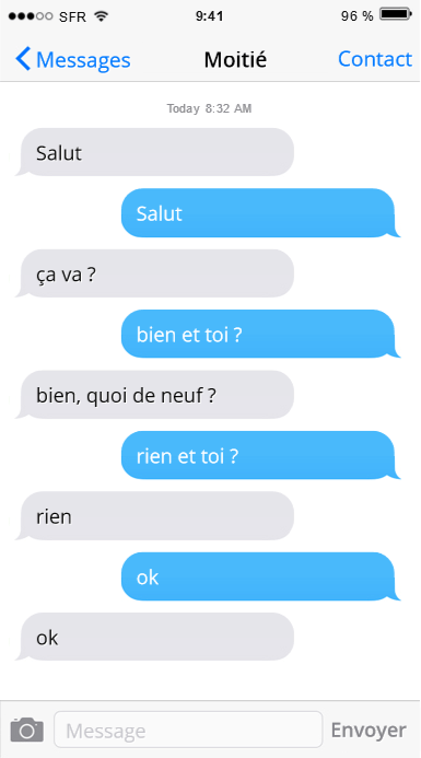communication texto distance