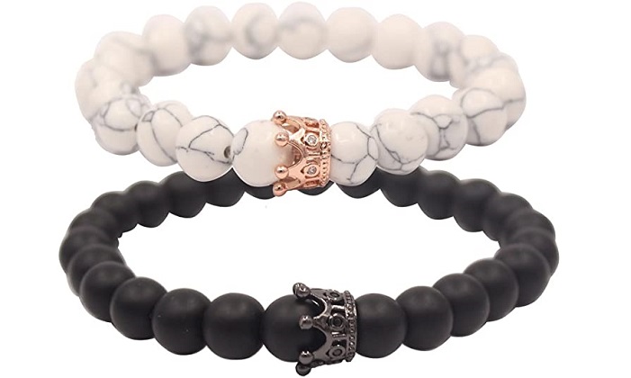 bracelet-noir-blanc-Reine-Roi